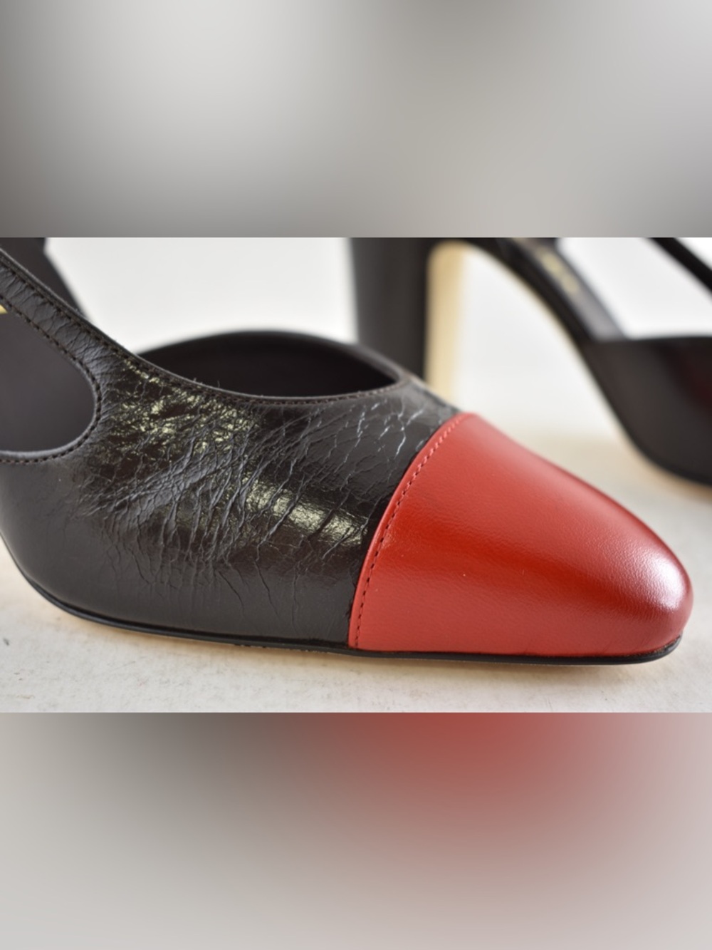 Chanel 26S Blazy Dark Brown Red CC Coco Sling Slingback Block Heel Pump 40c - Picture 5 of 16